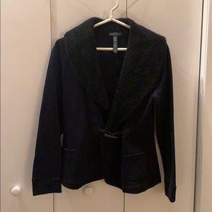 Ralph Lauren black fleece shawl collar jacket
